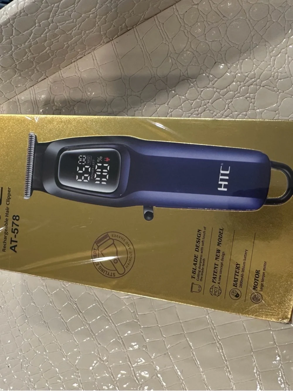 Electric Hair Clipper in Blue – Rechargeable Grooming Tool #TF5